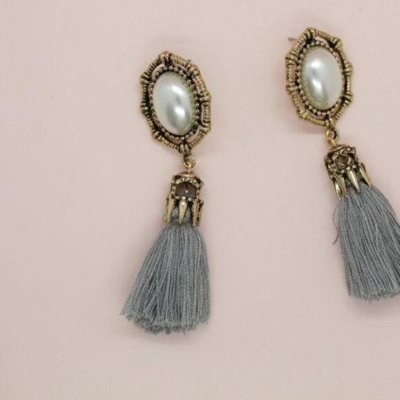 Gold-Tone earrings Imitation Pearl drop earrings - Picture 2 of 6